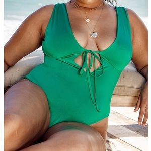 Lace Up Front Swimsuit